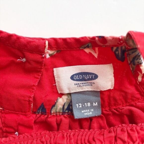 Old Navy big floral print tank dress EUC 12-18m - Picture 3 of 4